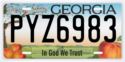 GA license plate PYZ6983