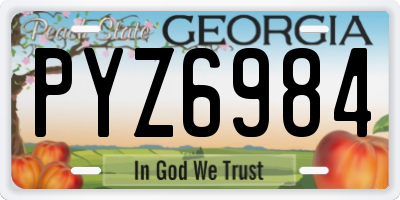 GA license plate PYZ6984