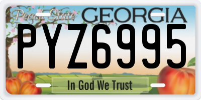 GA license plate PYZ6995