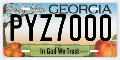 GA license plate PYZ7000