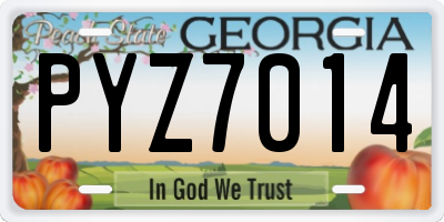 GA license plate PYZ7014