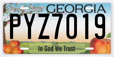 GA license plate PYZ7019