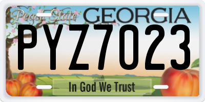 GA license plate PYZ7023