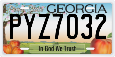 GA license plate PYZ7032