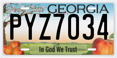 GA license plate PYZ7034
