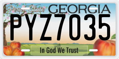 GA license plate PYZ7035