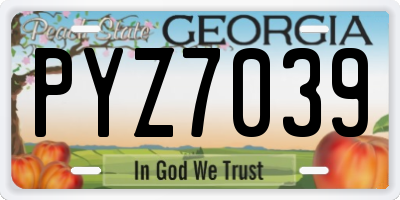 GA license plate PYZ7039