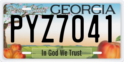 GA license plate PYZ7041