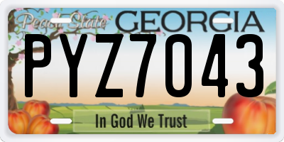 GA license plate PYZ7043