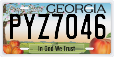 GA license plate PYZ7046