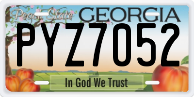GA license plate PYZ7052