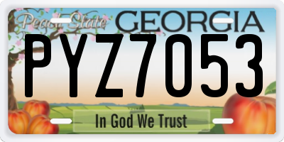 GA license plate PYZ7053