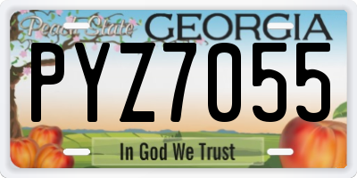 GA license plate PYZ7055