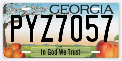 GA license plate PYZ7057