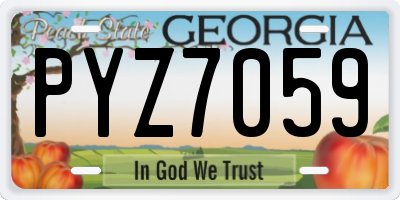 GA license plate PYZ7059