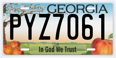 GA license plate PYZ7061