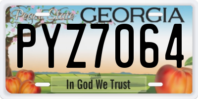 GA license plate PYZ7064