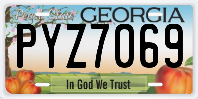 GA license plate PYZ7069