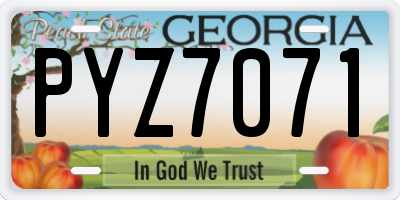 GA license plate PYZ7071