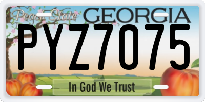 GA license plate PYZ7075