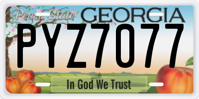 GA license plate PYZ7077