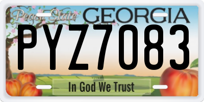 GA license plate PYZ7083