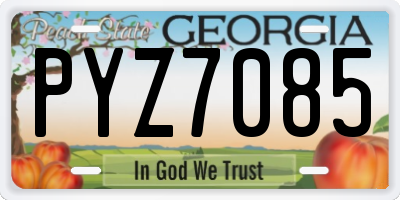 GA license plate PYZ7085