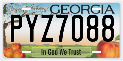 GA license plate PYZ7088