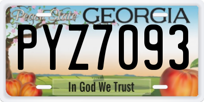GA license plate PYZ7093