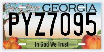 GA license plate PYZ7095