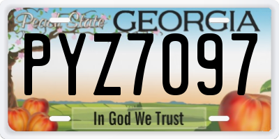 GA license plate PYZ7097