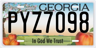 GA license plate PYZ7098
