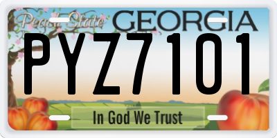 GA license plate PYZ7101