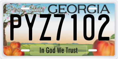 GA license plate PYZ7102