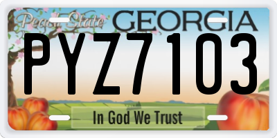 GA license plate PYZ7103