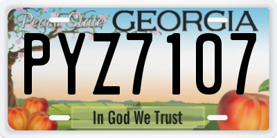 GA license plate PYZ7107