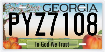 GA license plate PYZ7108