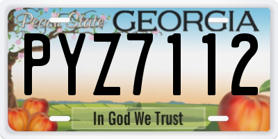 GA license plate PYZ7112