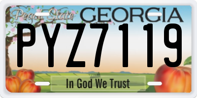GA license plate PYZ7119