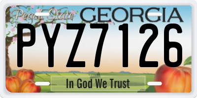 GA license plate PYZ7126