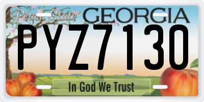 GA license plate PYZ7130