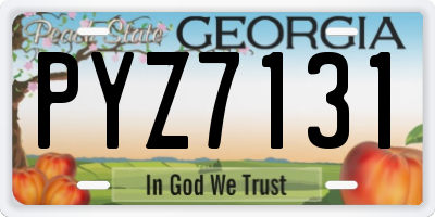 GA license plate PYZ7131