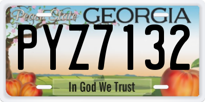 GA license plate PYZ7132
