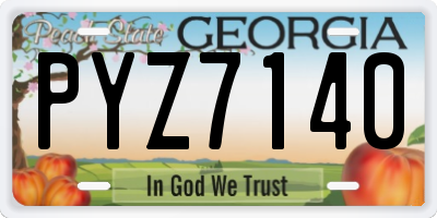 GA license plate PYZ7140