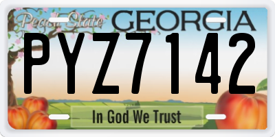 GA license plate PYZ7142