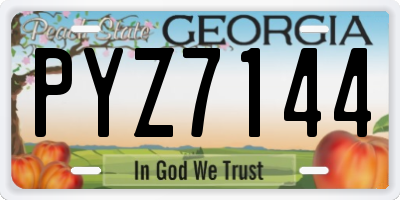 GA license plate PYZ7144