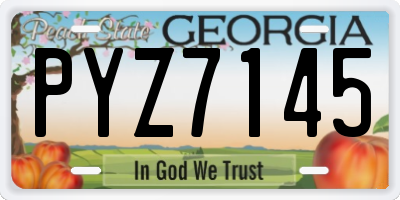 GA license plate PYZ7145