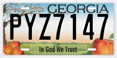 GA license plate PYZ7147