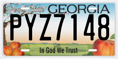 GA license plate PYZ7148
