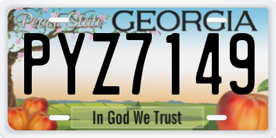 GA license plate PYZ7149